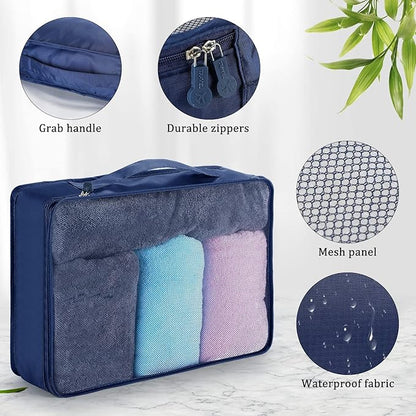 Tudomro 12 Pcs Large Packing Cubes Luggage Organizers for Suitcase Mesh Travel Organizer Bags Travel Packing Organizers for Traveling Camping Hiking