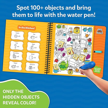 Skillmatics Reusable Search & Find Book - Water Spotter, Mess-Free Learning Activity, Stocking Stuffers, Christmas Fun, Travel Toy, Gifts for Boys & Girls Ages 4, 5, 6, 7, 8