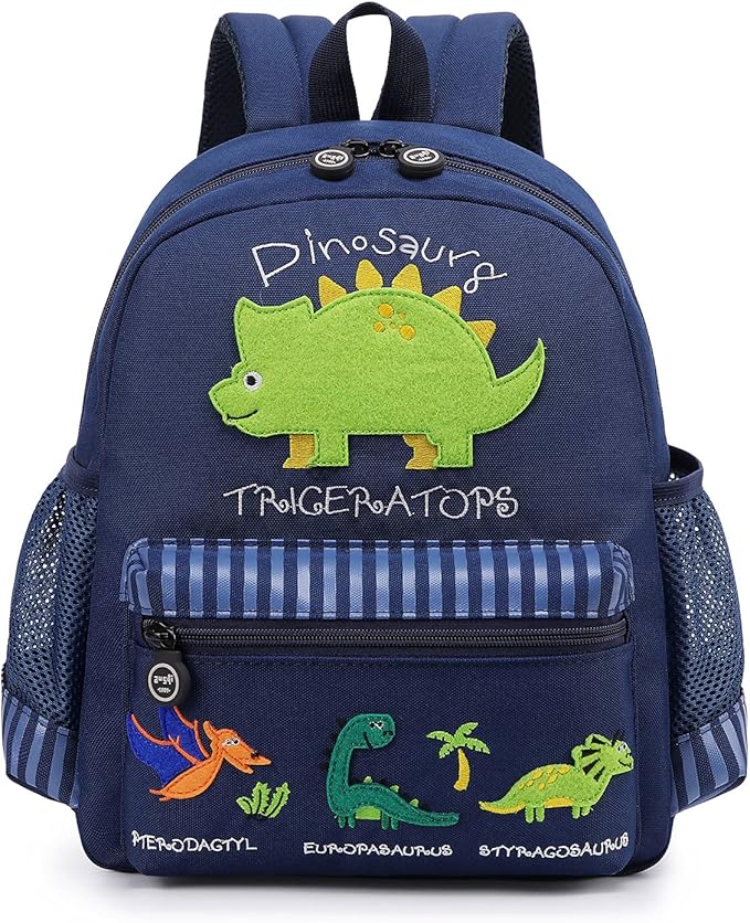willikiva Cute Zoo Little 3d Backpack Kids Backpack for Boys and Girls Toddler Backpack Waterproof Preschool(Deep Blue Dinosaur)