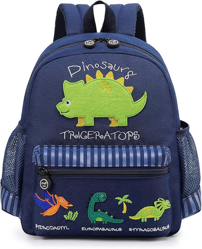 willikiva Cute Zoo Little 3d Backpack Kids Backpack for Boys and Girls Toddler Backpack Waterproof Preschool(Deep Blue Dinosaur)
