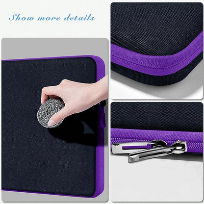Slim Laptop Case 13.3 14 inch Sleeve, Rainproof & Shockproof Carrying Case for Notebooks Compatible with MacBook Pro 14" and All Models 13.3" MacBook Air/Pro, Most Popular 13"-14" PC,Black-Purple