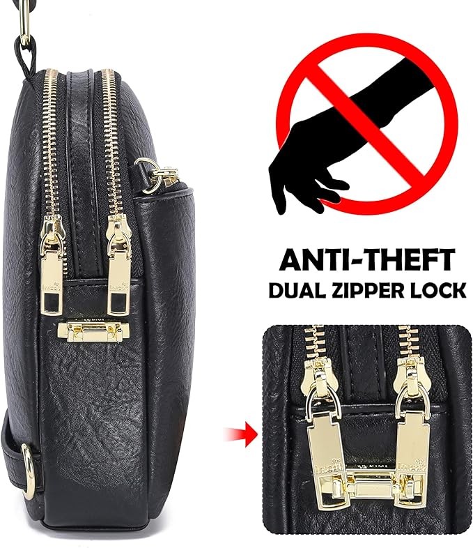 INICAT RFID Blocking Sling Bag,Anti Theft Crossbody Bags for Women,Travel Gifts Cross Body Purses Vegan Leather