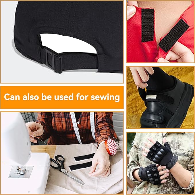 20Ft x 1" Adjustable Cable Straps with 30 Buckles, Hook and Loop Straps, Reusable Nylon Cable Ties for Cord Organiser, Organizer, Cable Tidy, Free Cut Length, Black