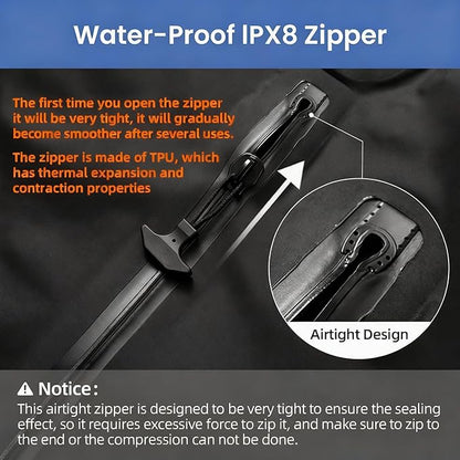 Vacuum Storage Bags for Travel with Portable Pump, Upgraded Vacuum Compression Bags for Travel, IPX8 Waterproof Zipper & 420D Nylon, Includes Electric Pump, Save 60% Luggage Space, 5-7 Day Trip