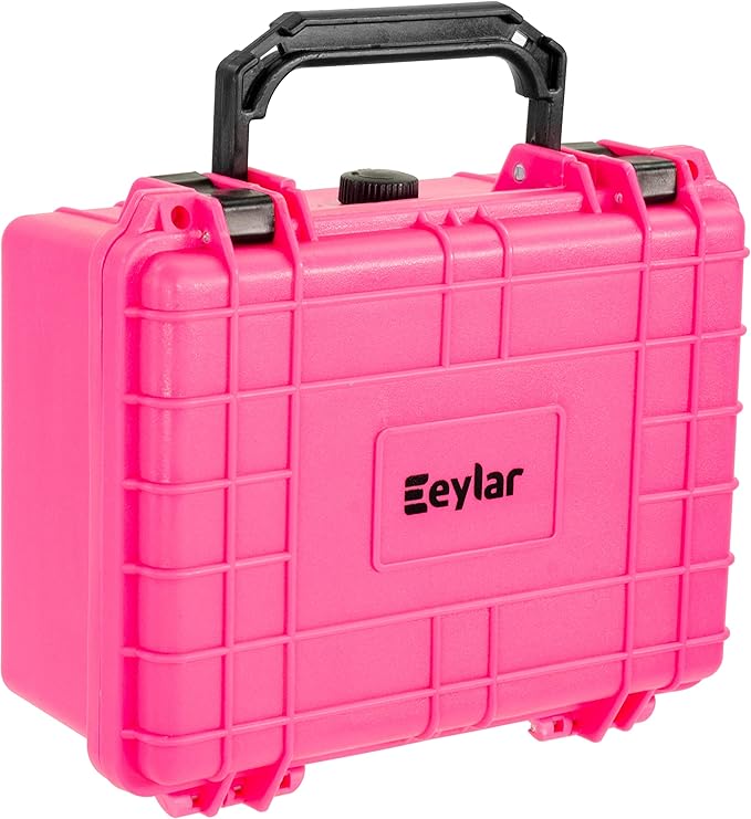 Eylar Protective Camera Hard Case Water & Shock Proof w/Foam, TSA Standards 9.12 inch 7.56 inch 4.37 inch (Pink)