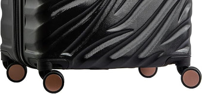 DELSEY PARIS Alexis Durable Luggage Set, Expandable & Lightweight 4-Wheel Spinners, Easy Grip handles for Smooth Journeys, TSA-Lock Incorporated, Men and Women, Black/Rose Gold, 2-Piece Set (21"/25")