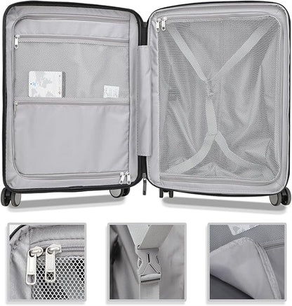 28 Inch Luggage with Spinner Wheels, Lightweight Expandable PC Hardside Large Checked Luggage with TSA Lock, Durable Rolling Suitcase, Gray