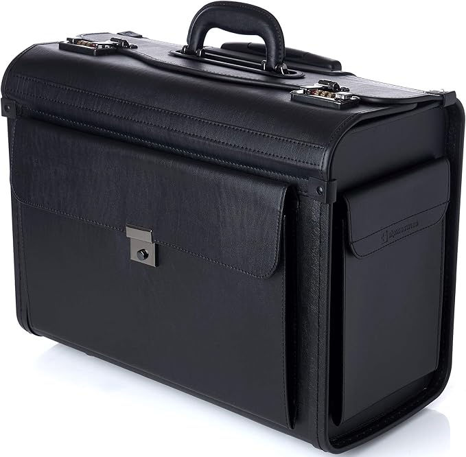 Alpine Swiss Rolling 17" Laptop Briefcase on Wheels Attache Lawyers Case Legal Size