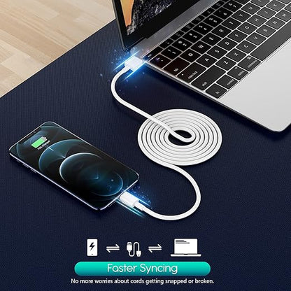 3Pack 10FT Long iPhone Charger,[Apple MFi Certified] Cube Phone Charging Transfer Cord 10Foot Lightning Cable USB Plug Wall Charger Block Travel Adapter for iPhone 14/13/12/11/SE 2022/8/7/XS/XR/X/iPad