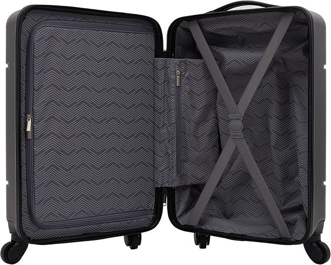 Travelers Club Skyline Spinner Luggage, Black, 20-Inch Carry-On