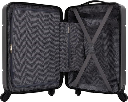 Travelers Club Skyline Spinner Luggage, Black, 20-Inch Carry-On