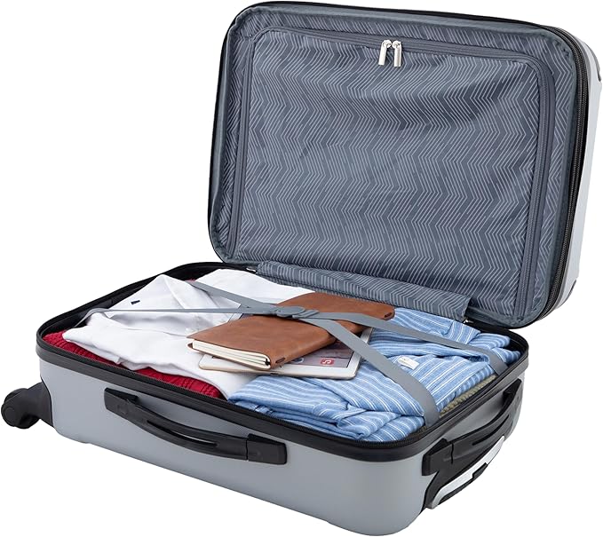 Travelers Club Chicago Hardside Expandable Spinner Luggage, Silver, 20" Carry-On