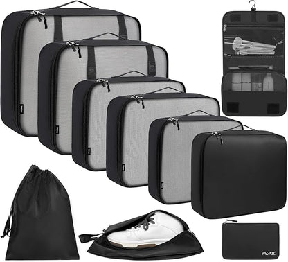 BAGAIL 6 Set/8 Set/10 Set Packing Cubes Various Sizes Packing Organizer for Travel Accessories Luggage Carry On Suitcase