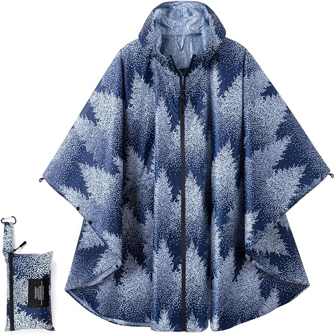 Fashion Hooded Rain Poncho Waterproof Raincoat Jacket with pocket for Women/Men/Adult