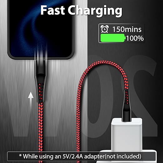 cugunu USB Lightning Cable 3 Pack 6FT iPhone Charger Apple MFi Certified Nylon Braided Fast Charging Cord Compatible with iPhone 14/13/12/11/X/Max/8/7/6/5/SE/Plus/iPad