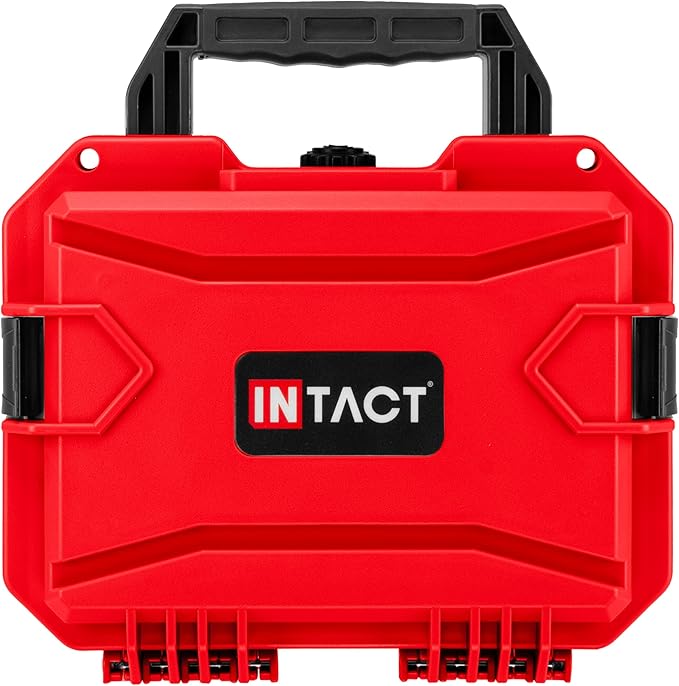 Eylar 11.8" Intact Series Compact Hard Camera Case, Lightweight and Durable Stacker Design with Foam (Red)