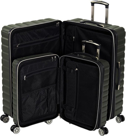 Kenneth Cole REACTION Madison Square Lightweight Hardside Chevron Expandable Spinner Luggage, Olive, 2-Piece Set (20" & 28")