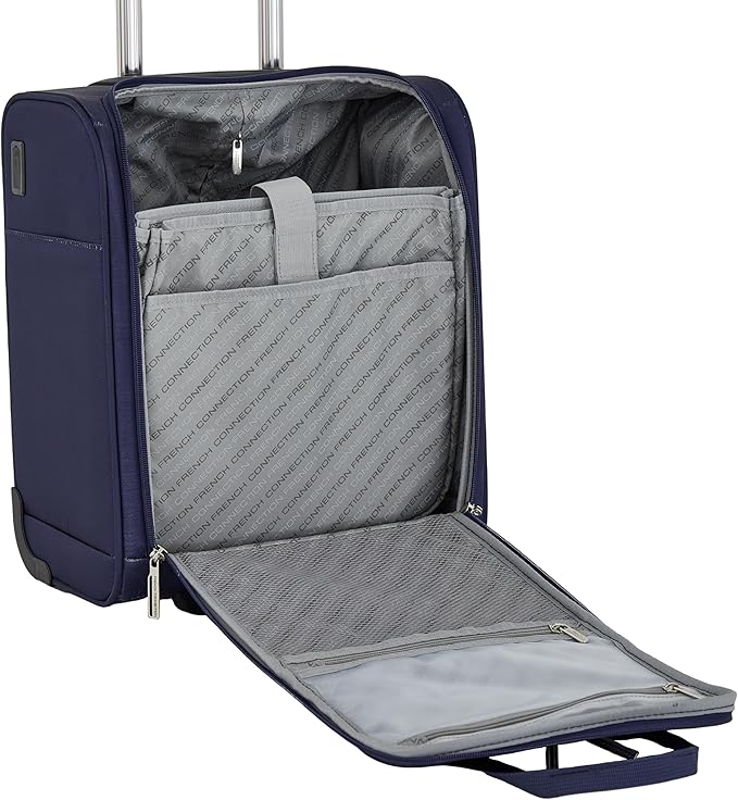 French Connection 16" Underseat Carry-On Luggage with USB/USB-C Ports, Blue Depths