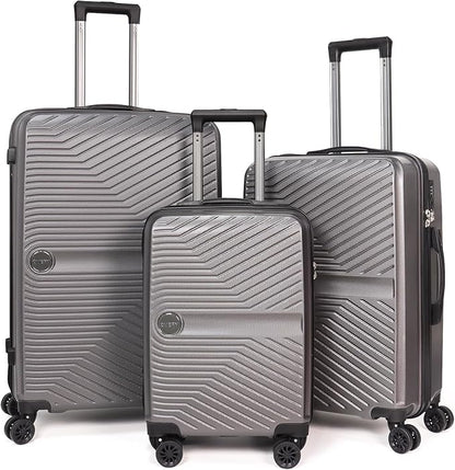 Luggage Set 3 Pieces -Suitcase Set - Carry on Luggage with Wheels - Check-in Luggage - PC + ABS Durable Suitcase Rotating Silent Wheels 3-Piece 20/24/28 Grey