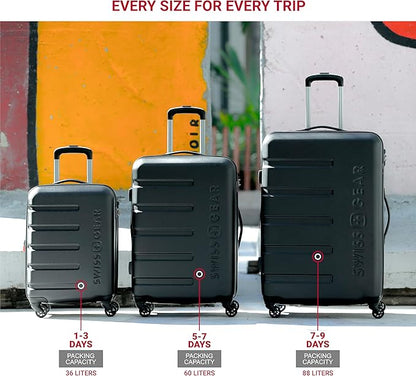 SwissGear 7366 Hardside Expandable Luggage with Spinner Wheels, Pink, Checked-Medium 23-Inch