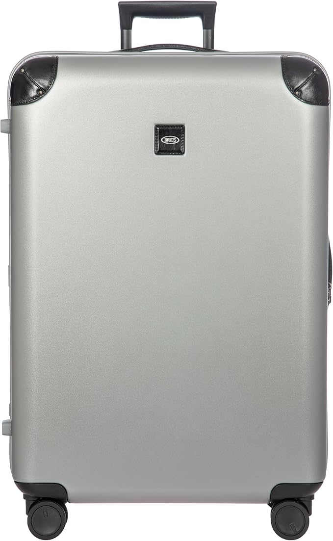 Bric's Amalfi Lightweight Hard Shell Suitcase – Expandable Checked Luggage with Water-Repellent Zip, Smooth 360° Wheels & TSA Lock - 30 Inch, Silver