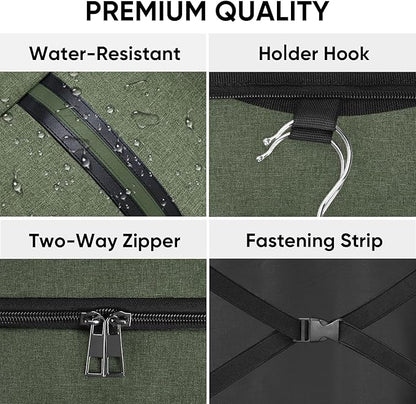 BALEINE Travel Garment Bag, Travel Suit Bag for Men, 42'' Waterproof Carry on Garment Bag for Hanging Clothes, Garment Duffel Bag for Travel Business (Green)