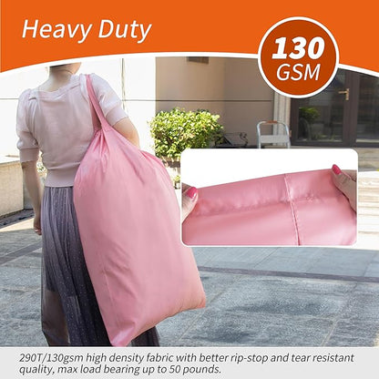 Polecasa Extra Heavy Duty Large Laundry Bag with Sturdy Handles and Drawstring Closure, 28 x 36 inches Durable Storage Bags for Basket, Hamper, College, Dorm, Travel, Pink