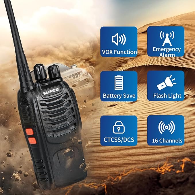 BAOFENG 888S walkie talkies for Adults walkie talkies for Adults 16 Channel Professional Radio Handheld （2PC） (Eggplant)