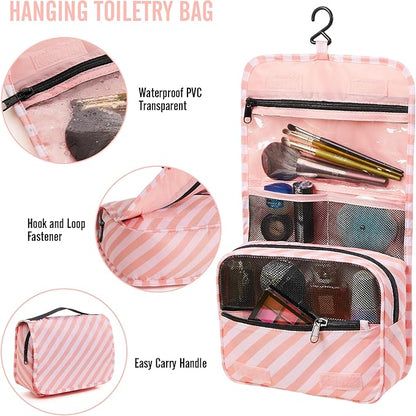 Veken 8 Set Packing Cubes for Travel Essentials, Suitcase Organizer Bags in 4 Sizes, Carry-On Luggage Accessories with Large Laundry & Hanging Toiletry Bag, Must-Have for Airplane, Road Trip & Camping