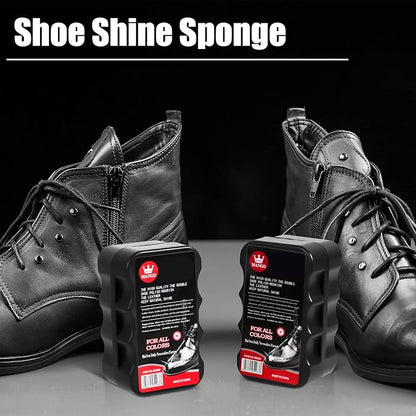 Loopeer 12 Pcs Shoe Shine Sponge Bulk, Instant Leather Shoes Shiner Care for Boots, Leather Accessories Quick Cleaning