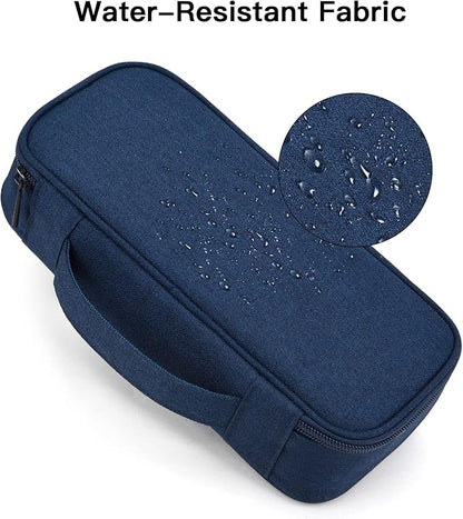 Electronics Organizer Travel Case, Carrying Pouch Bag for Travel Essentials, for Cable, Charging Cord, External Hard Drive, Portable Power Bank (Navy Blue)