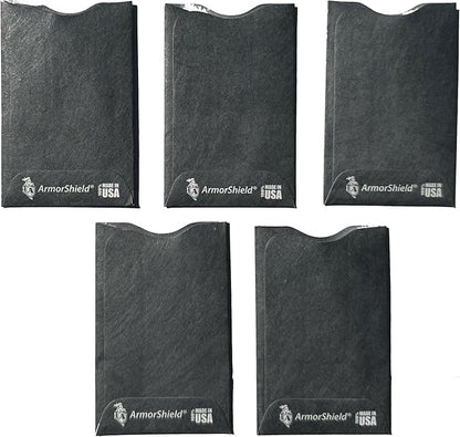 Semper Paratus Gear RFID Blocking Credit Card Sleeves Protectors TYVEK 100% MADE IN USA - For Travel wallet, pocket or purse. Safeguard against identity theft (GRAY-5PACK)