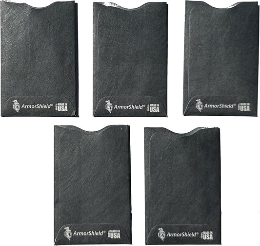 Semper Paratus Gear RFID Blocking Credit Card Sleeves Protectors TYVEK 100% MADE IN USA - For Travel wallet, pocket or purse. Safeguard against identity theft (GRAY-5PACK)