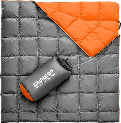Down Puffy Blanket 80"x87", Light Gray
