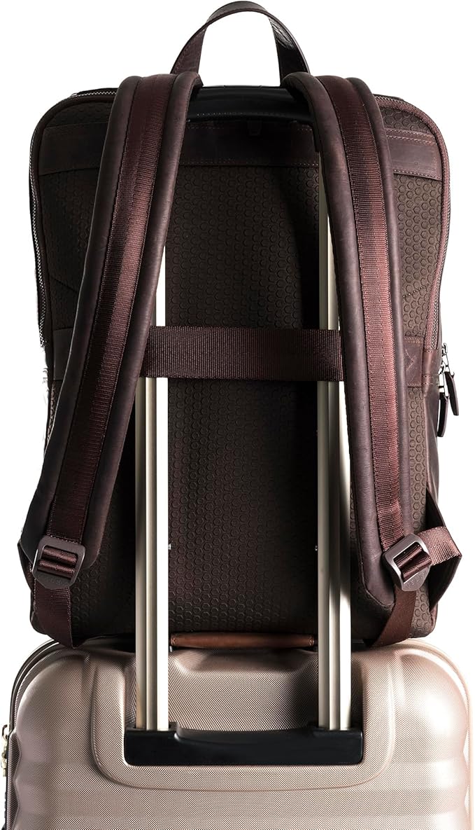 Leather Backpack for Men & Women, Classic Dark Brown - Handcrafted Top Grain Leather vintage backpack with 17-Inch Laptop Sleeve - Lightweight, Stylish & Durable for Business, Travel & Everyday Use