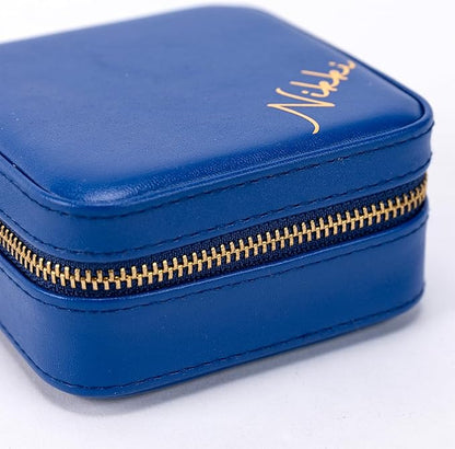 Angelina's Palace Personalized Jewelry Case with Name Engraved,Custom Leather Travel Jewelry Organizer Box for Rings,Earrings,Necklaces,Birthday Bridesmaid Gift For Women