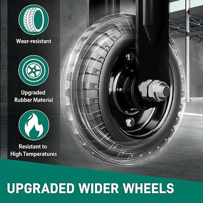 8 Inch Caster Wheels Set of 2 (2 Fixed), 800lb Total Capacity, Heavy Duty Plate Casters with Solid Rubber Knobby Tread for Workbench, Cart, Dolly, Trolley, Wagon, and Outdoor Use