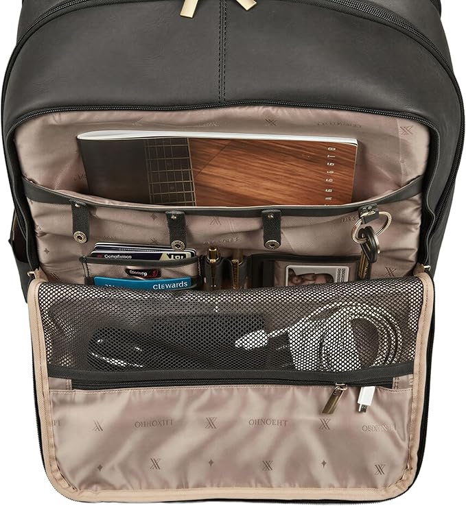 Luxorro Professional Leather Backpack – Handcrafted Full-Grain Leather Laptop Bag for Work & Travel (Black, 15 Inch)