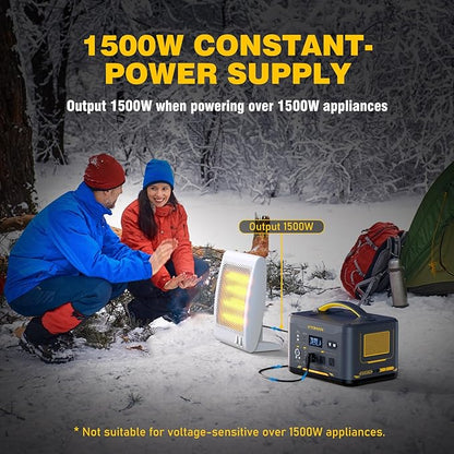 VTOMAN Jump 1500X Portable Power Station with Jumper Cables, 828Wh LiFePO4 Battery Solar Generator & Car Jump Starter, 1500W AC Outlet, 100W PD Type-C&Regulated DC for Home Backup Roadside Emergencies