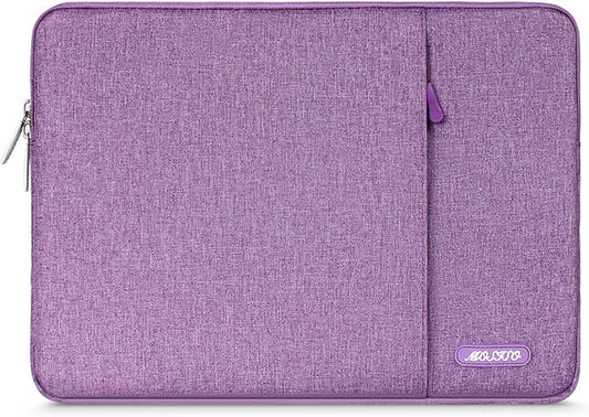 MOSISO Laptop Case 13.3 inch, 13-13.3 inch Laptop Sleeve Compatible with MacBook Air/Pro 13/Pro 14 M5 M4 M3 M2 M1, HP Dell ASUS Lenovo,Polyester Vertical Computer Sleeve Bag with Pocket, Light Violet