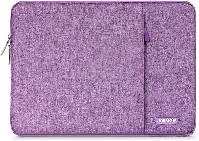 MOSISO Laptop Case 16 inch, 15-15.6 inch Laptop Sleeve Compatible with MacBook Pro 16 M4 M3 M2 M1, HP Acer Dell Lenovo ASUS Notebook, Polyester Vertical Computer Sleeve Bag with Pocket, Light Violet