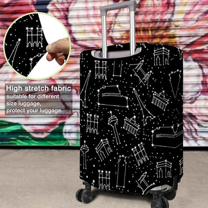 Travel Luggage Cover Suitcase Protector Fits 18-32 Inch Wheel Covers PatternedTravel Related Items Flower Luggage Protector Elastic L