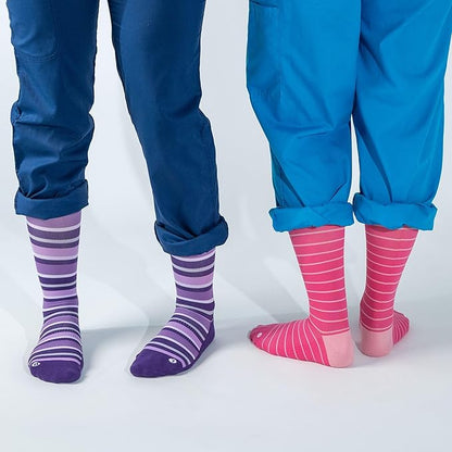 Medical Grade Compression Socks for Men & Women 15-20 mmHg by OrthoSleeve (Pink w/Stripes, Medium)