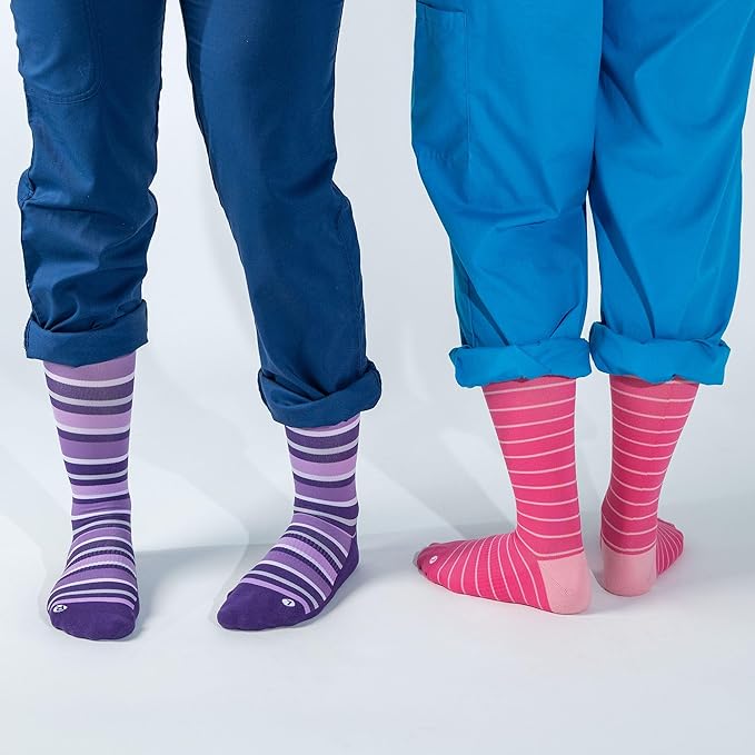 Medical Grade Compression Socks for Men & Women 15-20 mmHg by OrthoSleeve (Pink w/Stripes, X-Large)