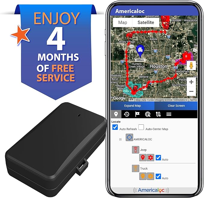 Americaloc Pro GPS Tracker LLX. Includes 4 Months of Free Service