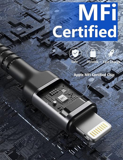 USB C to Lightning Cable 6FT 2Pack, iPhone Charger Fast Charging, USBC iPhone Charger, Type C iPhone Charging Cord [Apple MFi Certified] for iPhone 14 13 12 11 Pro Max Xs 8 Plus and More