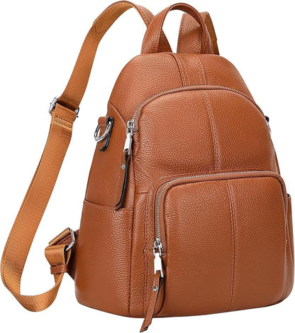 ALTOSY Soft Leather Backpack Purse For Women -theft Backpacks Versatile Shoulder Bag（S81 Brown）