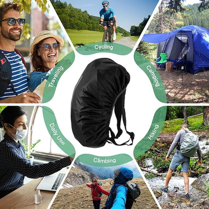 Waterproof Backpack Rain Cover Waterproof Backpack Cover, Bag Rain Cover with A Vertical Reflective Strap for Hiking/Biking/Camping/Outdoor Traveling