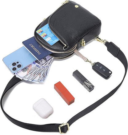 INICAT RFID Blocking Sling Bag,Anti Theft Crossbody Bags for Women,Travel Gifts Cross Body Purses Vegan Leather