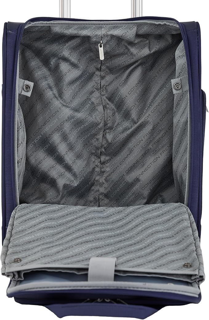 French Connection 16" Underseat Carry-On Luggage with USB/USB-C Ports, Blue Depths